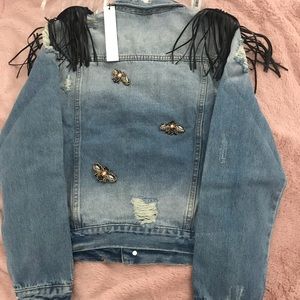 Cute Jean jacket embroidered patches
